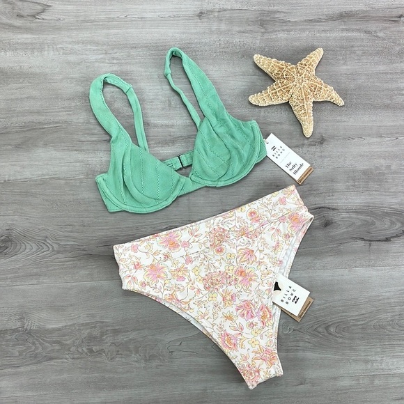 ☀️BILLABONG☀️ SUNSET RIB EMMA underwire DAY DREAMIN RISE BIKINI SET - Picture 3 of 17